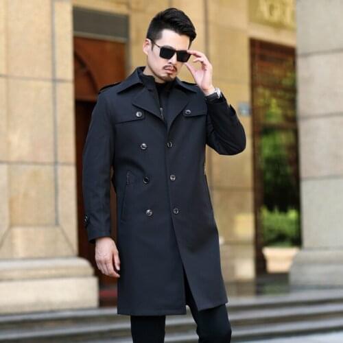 Two-in-one Trench Coat Men Brand Clothing Top Quality Mens Trench Coat 2020 Fashion jacket Windbreaker Men X-Long Coat winter