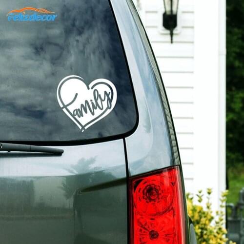 FAMILY Love Heart Pattern Vinyl Decals Car Sticker Car-styling Sticker For Notebook Laptop Car Decal Black/Silver C1109