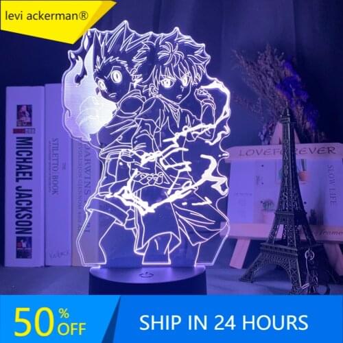 Hunter X Hunter 3d Night Light Anime Lamp 16 Color Nightlight for Kid Bedroom Decor Lighting Child Gift Bedside Anime LED Lamp