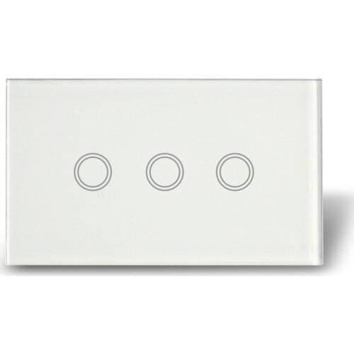 New MakeGood 3 gang 1 way Touch Wall Switch,Touch Switch & Light Switch with LED indicator, AC110V-240V,CE 1-1000W Power