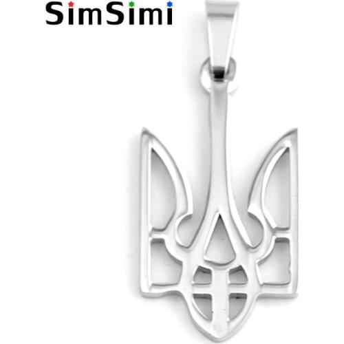 100pcs The National Emblem of Ukraine Pendant Necklaces for Womens Men, Gold Color Ukrainian Jewelry Gifts