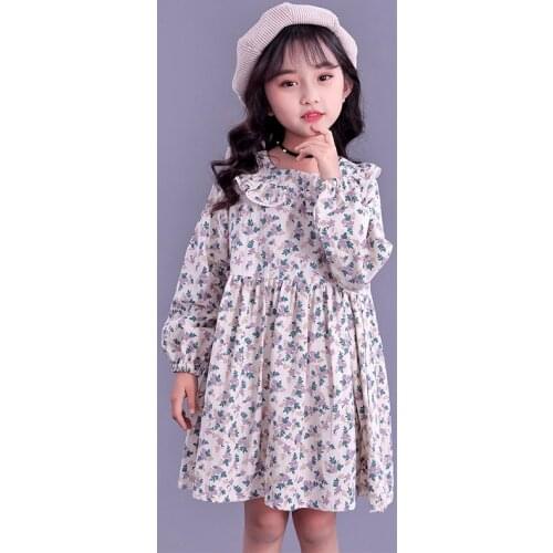 Girls Dress New Korean Version of Cotton Shredded Flower Skirt Childrens Dress Big Girls Clothes Size 90/140