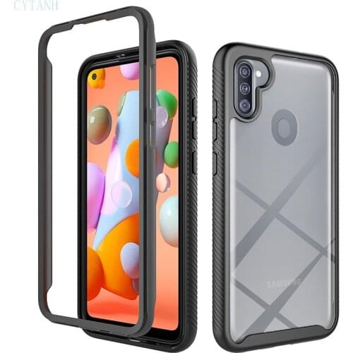 360° protection Tire pattern Transparent Shockproof For Samsung Galaxy M 11 M11 M115F 6.4" Crystal Bumper Back Shell Fundas Case