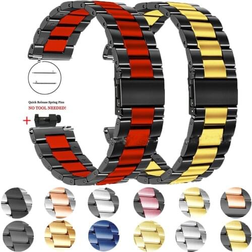 Stainless Steel Watch Band for HUAWEI WATCH GT 2 46mm 42mm/GT Active Band Bracelet 18mm 24mm 20mm 22mm Metal Wrist Watchbands