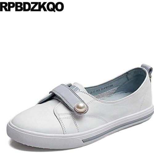 Women pearl 2019 spring autumn flats wide fit shoes ladies china sneakers white rubber sole chinese designer trainers round toe