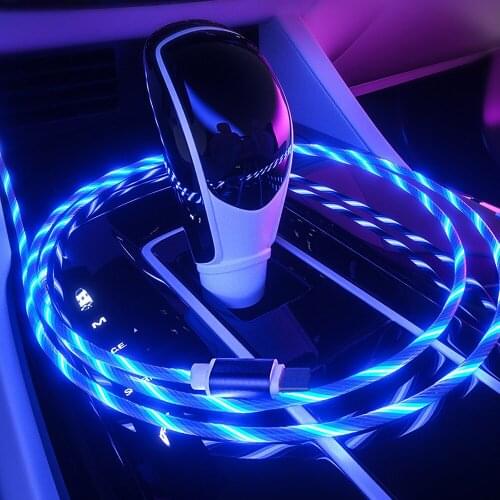 Glowing Cable Mobile Phone Charging Cables LED light Micro USB Type C Charger For Redmi 4x Note 8T 7 8 Pro Charge Wire Cord