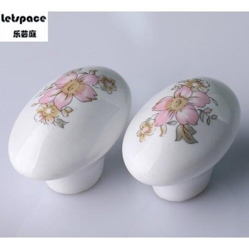 2pcs Drawer Cupboard Cartoon Knob White Ceramic Kitchen Dresser Cabinet Pull Modern Fashion Pumpkin porcelain Furniture Handle
