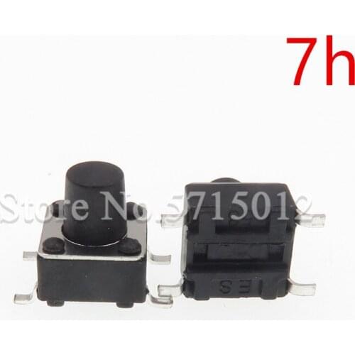 200pcs/lot 6*6*7mm Tactile Tact Push Button Switch Momentary Push Button Micro touch switches 4pin round head