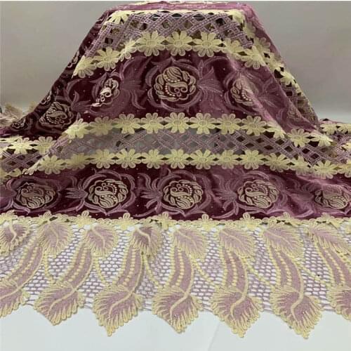 2020 Fashion High Quality African Flannel Mesh Cord Lace Fabric 5 Yards Embroidered Tulle Lace Fabric For Wedding Dress!ZQF10121