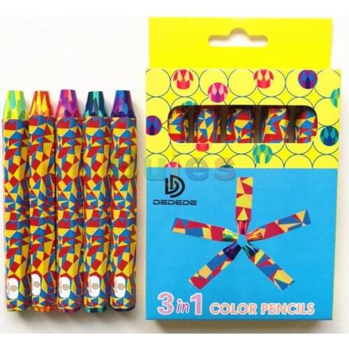 5pc/set magic kids Doodling color pencil rainbow pencil 3 in 1 multicolored drawing pencil Plomo de arco iris Cor do