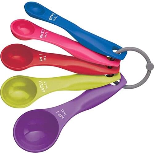 5Pcs Multi-Colored Measuring Spoons Plastic DIY Baking Cooking Measuring Tools Flour Sugar Spice Kitchen Supplies Scale Scoops