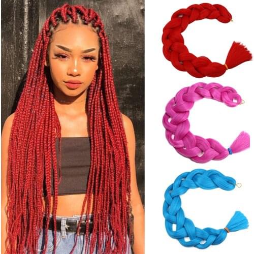 82 Inch Jumbo Braiding Hair Pre Stretched 165g High Temperature Fiber Synthetic Hair Extensions For Women Box Braids Amir