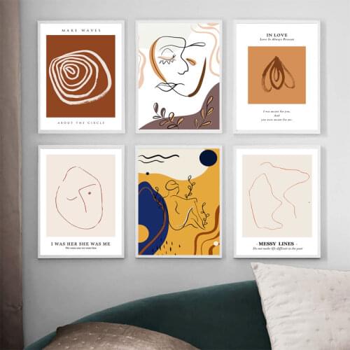 Abstract Art Line Girl Body Drawing Painting Home Decor Life Quote Print Flower Minimal Art Posters Print Gallery Wall Art Decor