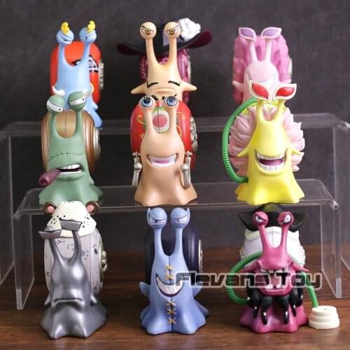 Anime Den Den Mushi Telephone PVC Figures Toys 9pcs/set Dracule Mihawk Kuma Black Beard Doflamingo Jinbe Boa Hancock