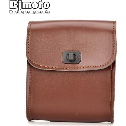 BJMOTO Universal Motorcycle Saddle Bags Cruise Vehicle Leather Motorbike Side Tool Tail Head Bag Luggage For Harley Motocross