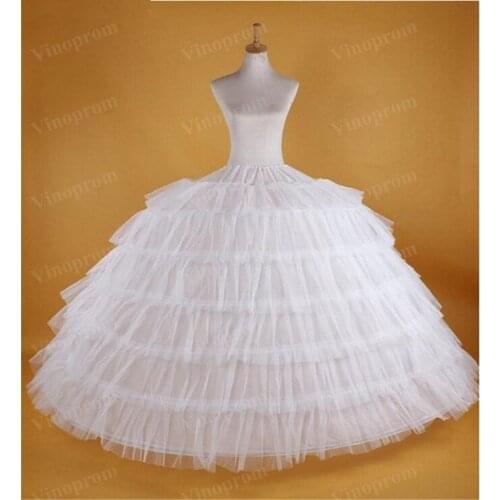 Big White Petticoats Super Puffy Ball Gown Slip Underskirt For Adult Wedding Formal Dress Brand New Large 6 Hoops Long Crinoline