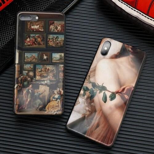 Vintage Painting Renaissance Baroque Art silicone glass Phone case cover for iPhone SE 6 6s 7 8 Plus X XR XS 11 12 mini Pro max