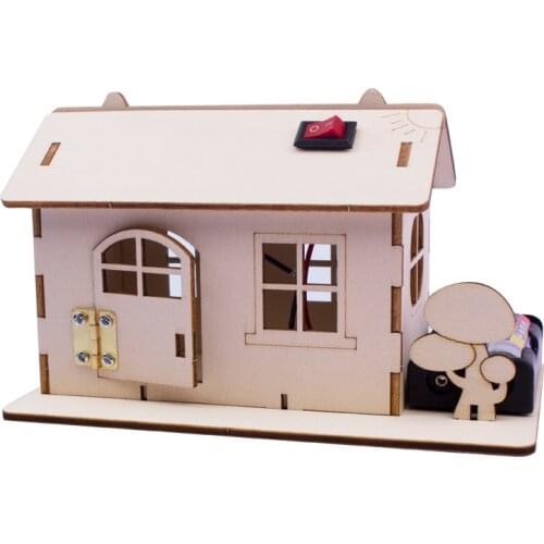 Kids DIY Wooden Light House Handmade Assembly Building Model with Light Science Education Experiments Toy Toys for Children Gift