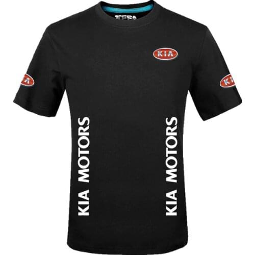 Men Casual short Sleeve Kia Motors T-Shirt Summer Casual Tops Tees solid colour T shirt