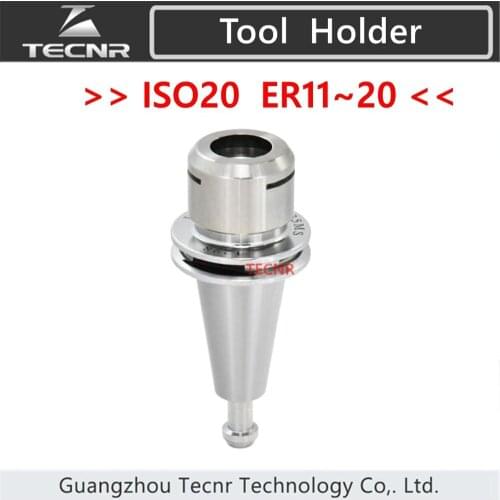 ISO20 ER11 ER16 ER20 SK10 45L 35L 60L Tool Holder CNC Collet Chuck Stainless Steel With Pull Stud Milling Lathe