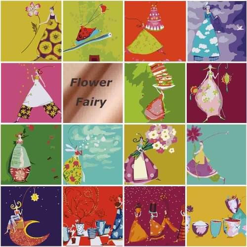 DIY Painting By Numbers Kits Abstract Painting Flower Fairy Acrylic Home Decoration 20*20cm Unique Gifts For Girl Art Supplies