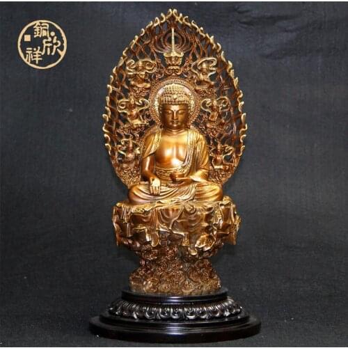 Chinese Resgious Brass Pharmacist Buddha Statue Copper Shakyamuni Sculpture Home Buddhist Temple Decoration Opening Light