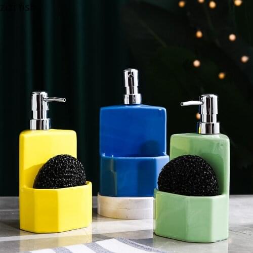 Creative Household Ceramic Portable Soap Dispenser Soap Box Bathroom Accessories Shampoo Water Bottling Lotion Bottle Decoration