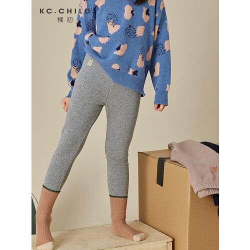 KC.Child Kids Legging Girls Childrens Leggings Autumn Fitting Pants Keep Warm Soft Skin-frindly Stretch Velvet Pants Age 2-14Y