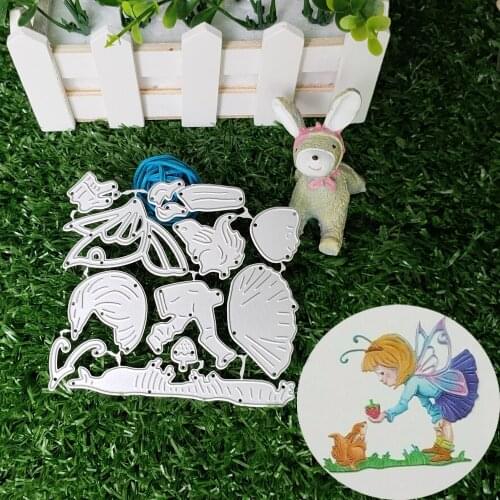 Lovely dragonfly strawberry girl mold metal cutting mold DIY clipboard photo album paper card making decorative-4685