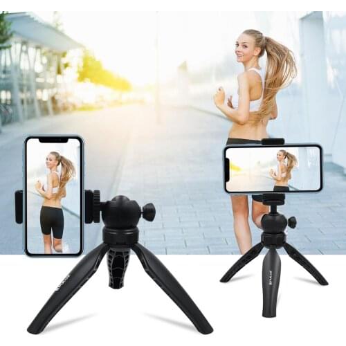 PULUZ Mini Tripod with 360° Ball Head & Cold Shoe Selfie Stick Tabletop Tripod for Camera iPhone Android Phone DSLR