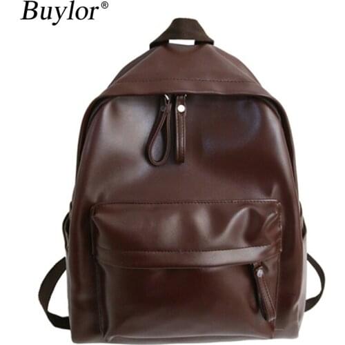 Buylor Backpack New Fashion Womens Backpack Trend School Bags Simple Campus Backpack For Teens Solid Color Shoulder Bag