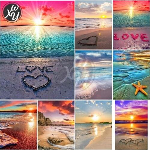 Sunset Diamond Mosaic 5D Diy Diamond Painting Cross Stitch Sweet Love Diamond Embroidery Needlework Round Square Drill for Decor