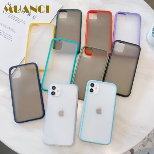 Mint Simple Matte Bumper Phone Case For iPhone 11 12 Pro Max XR X XS Max 6 6s 7 8 Plus Shockproof Soft TPU Silicone Case Cover