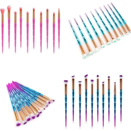 10Pcs Professional Makeup Brushes Set Eye Contour Powder Eyeshadow Cosmetic Brush Tools