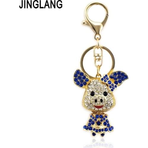 JINGLANG Hot sale New key chain key Pig plated keychain for car metal Animal key chains