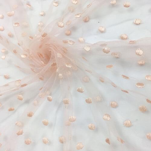 New nylon line dot mesh tulle embroidery lace fabric clothing wedding dress DIY handmade fabric 1yard