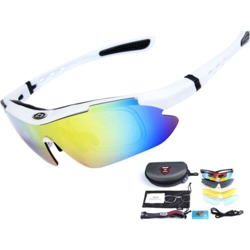 5 Lens UV400 Riding Racing Cycling Sunglasses Outdoor Polarized Road Mountain Bike Glasses Men Women Sports Mtb Bicycle Eyewear