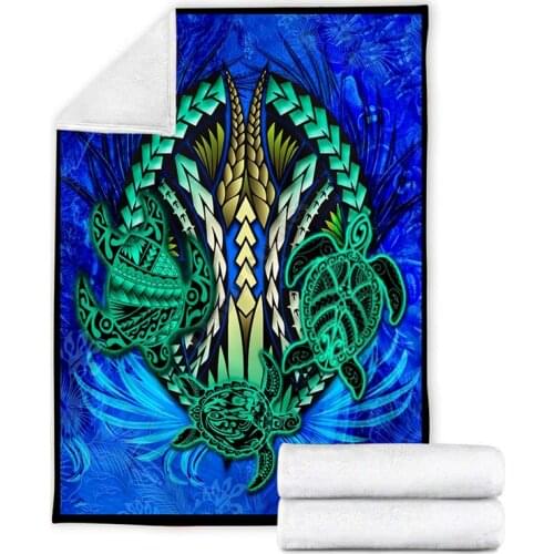 Premium Three Blue Turtles Blanke 3D printed Wearable Blanket Adults/kids Fleece Blanket Sherpa Blanket 02