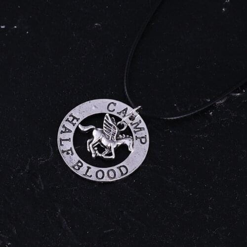 Percy Jackson Necklace Camp Half Blood Fly Horse Pendant Vintage Silver Color Totem Animal Amulet Jewelry Men Women Wholesale