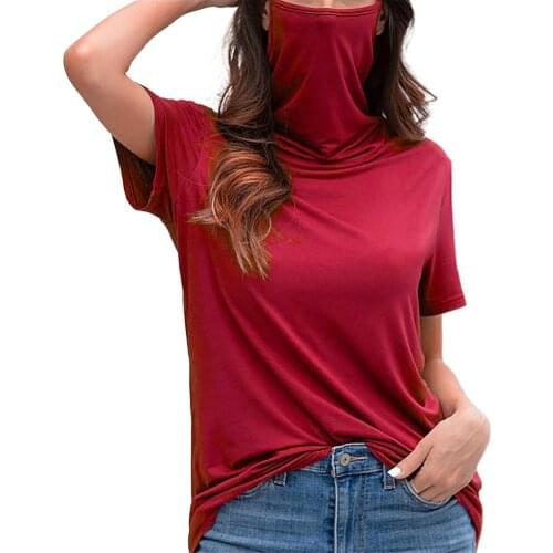 Plus size T-Shirt Women face shield Multifunctional Female tshirt Short Sleeve Anti UV Dust Proof Face Cover girl tShirts top
