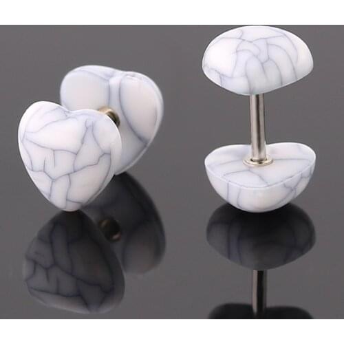 Cherry Earrings Heart-Shaped Love Barbell Geometric Moonstone Opal Green Earrings With Turquoise Synthetic Gemstone Earrings