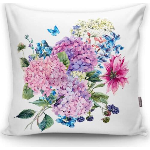Lilac Color Bundle Lily Pattern Decorative Cushion Pillow Decorate Case Good Quality Stylish Home Garden Room Kitchen Gift Handy