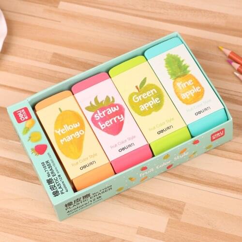 Super Big Soft Plastic Eraser Fruit Color Pencil Rubber Safe Material No Smell Office School Stationery Home Study Correct 71050
