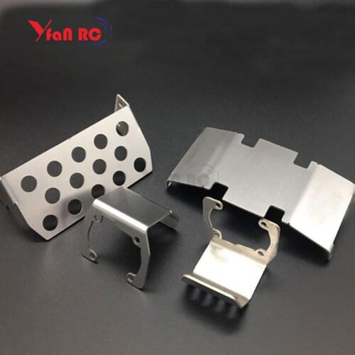Stainless Steel Chassis Armor Protection Skid Plate for 1/10 RC Crawler Accessories TRX4 SCX10 II 90046/47 90059/60 F120BP