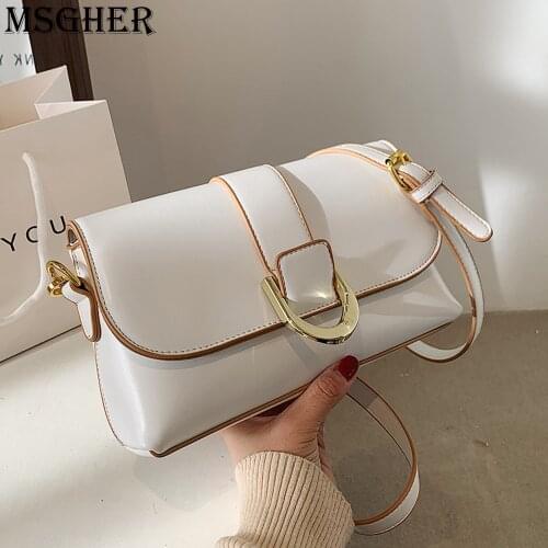 Ladies Messenger Bag New Style Small Bag Solid Color PU Leather Female Bag Saddle Bag Mini Mobile Phone Bag Wallet