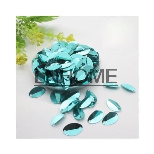 1000pcs 8*13mm Cup Oval Folded Sequins Horse Eyes Shape For Crafts Loose Paillettes Diy Wedding Sewing Accessories Light Blue