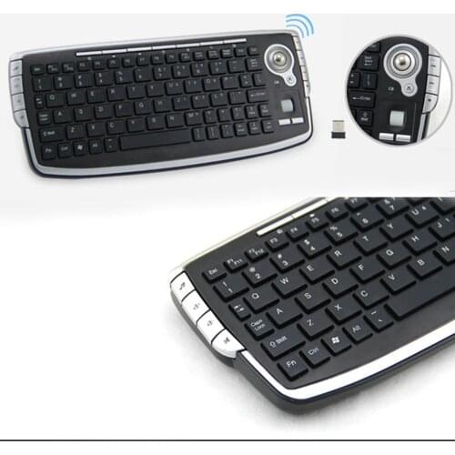 2.4GHz Portable Keyboard With 1000DPI Trackball Optical Mouse Portable Compact Wireless Keyboard Office Meeting Keyboard