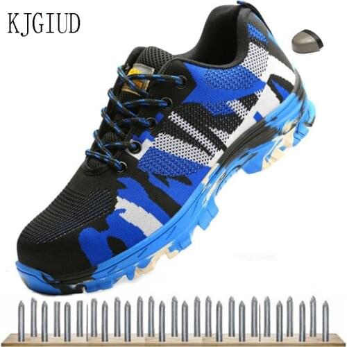 2019 Mens Summer Breathable Flying Woven Casual Shoes Anti-mite Stab Labor Insurance Shoes Wearable Lightweight Work Shoes Men