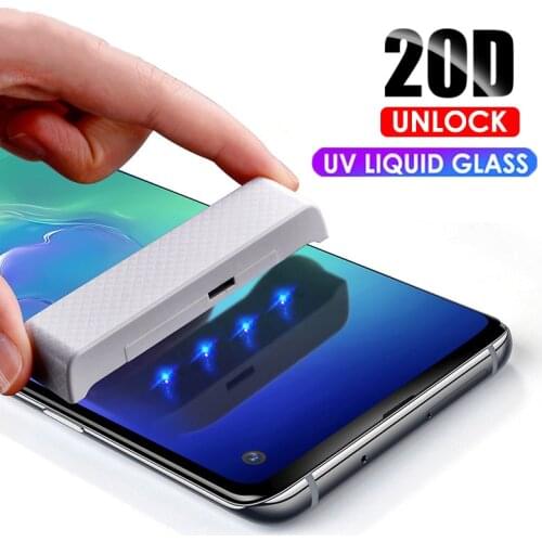 21D Full Glue Liquid UV Tempered Glass For Samsung Galaxy Note 10 Plus 5G S10 Lite S8 S9 Plus Screen Protector For Note 10+ 8 9