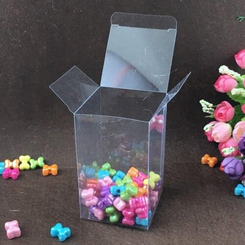3*4*5cm 50pcs clear plastic pvc boxes schachtel transparent box for candy/wedding gift jewelry display packaging boxes